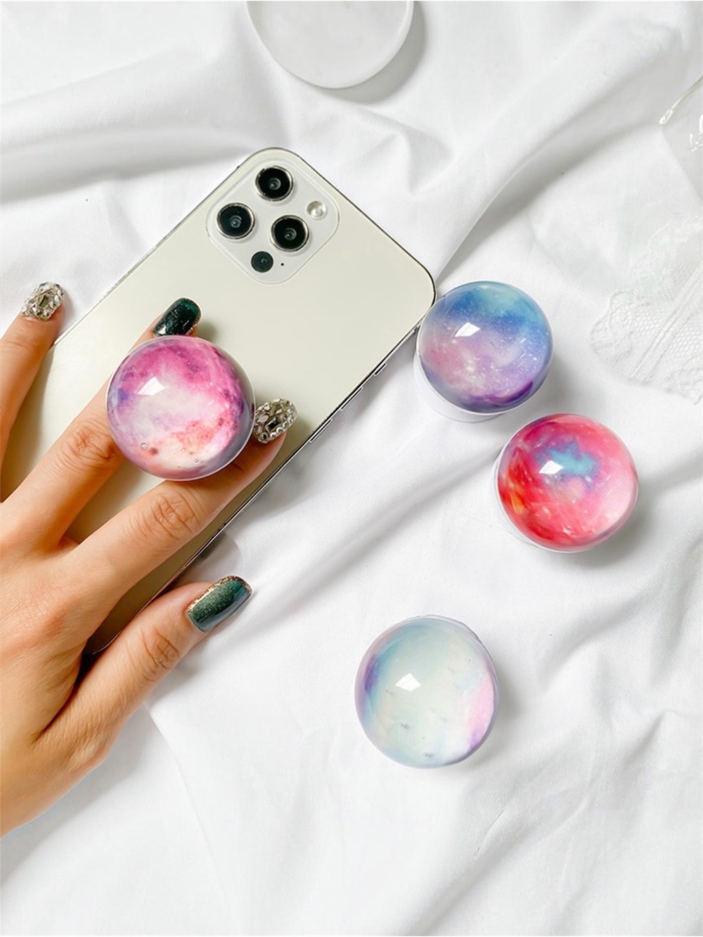 Star Galaxy Gradient Resin Globe Universal Phone Grip Pick 1